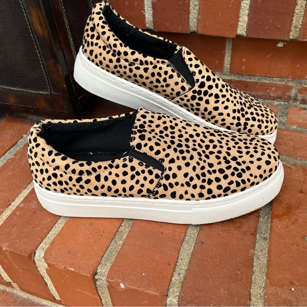 Cupid Leopard Print Slip-On Sneakers  8.5